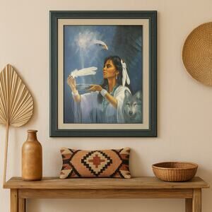 Detha Watson “Within the Power” Framed Native American Art Print 21”×16”